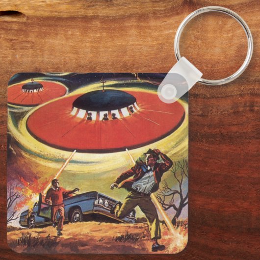  wetenschapscentrum, Sci Fi UFO Alien Invasion Sleutelhanger (Achterkant)