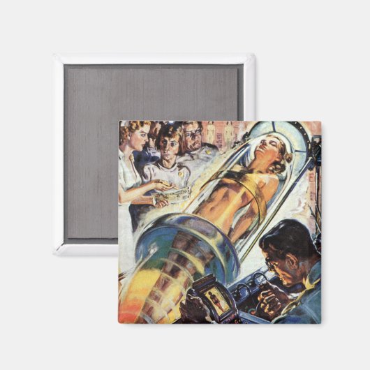  wetenschapscentrum, Woman Lab-experiment Magneet (Voorkant / Achterkant)