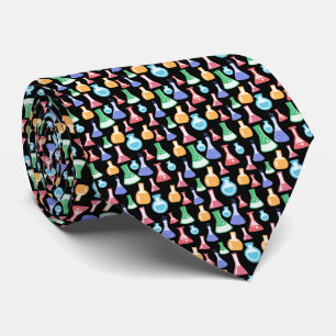 Wetenschapschemie Colorful Pattern Teacher Black Stropdas