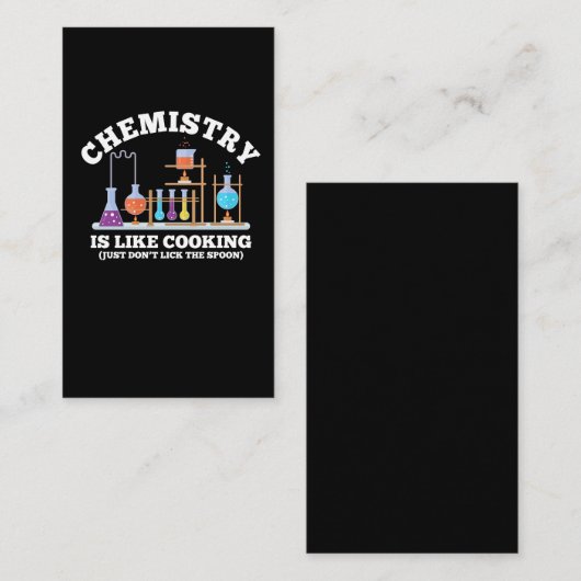 Wetenschapschemie Humor chemie is als koken Visitekaartje (Voorkant / Achterkant)