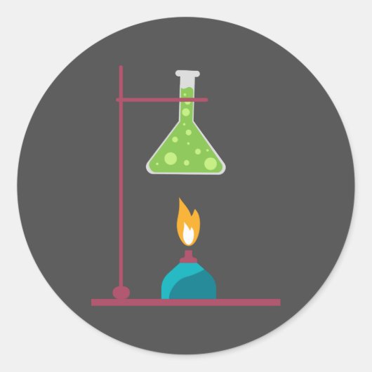 Wetenschapschemie schattige wetenschappelijke appa ronde sticker (Voorkant)