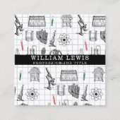 Wetenschapschemie Wetenschappers QR Code Sociale m Vierkante Visitekaartje (Voorkant)