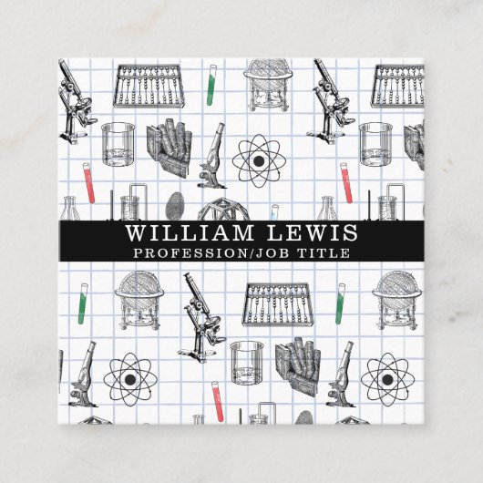 Wetenschapschemie Wetenschappers QR Code Sociale m Vierkante Visitekaartje (Voorkant)