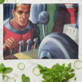 wetenschapsconcultivebureaus die een robot maken theedoek (Gevouwen)