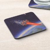  wetenschapscrisis in de ruimte over de aarde bier onderzetter (Linkerzijde)