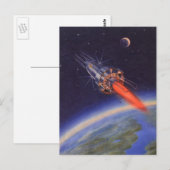 wetenschapscrisis in de ruimte over de aarde briefkaart (Voorkant / Achterkant)