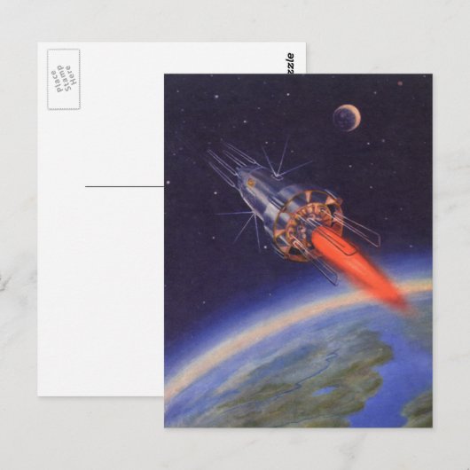 wetenschapscrisis in de ruimte over de aarde briefkaart (Voorkant / Achterkant)