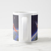  wetenschapscrisis in de ruimte over de aarde grote koffiekop (Achterkant)