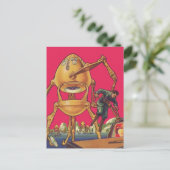 wetenschapscultuur Alien Robot vangt Man Briefkaart (Staand voorkant)