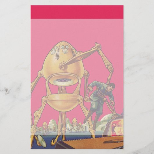 wetenschapscultuur Alien Robot vangt Man Briefpapier (Voorkant)