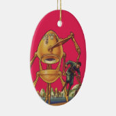 wetenschapscultuur Alien Robot vangt Man Keramisch Ornament (Rechts)