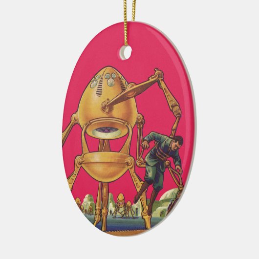 wetenschapscultuur Alien Robot vangt Man Keramisch Ornament (Links)