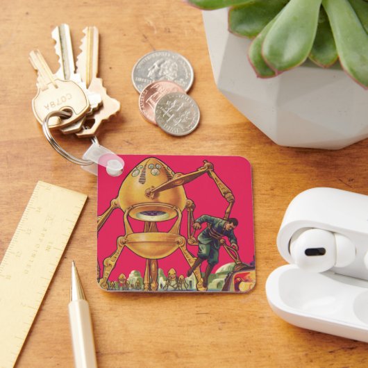 wetenschapscultuur Alien Robot vangt Man Sleutelhanger (Bureau)