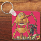 wetenschapscultuur Alien Robot vangt Man Sleutelhanger (Voorkant)