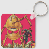 wetenschapscultuur Alien Robot vangt Man Sleutelhanger (Achterkant)