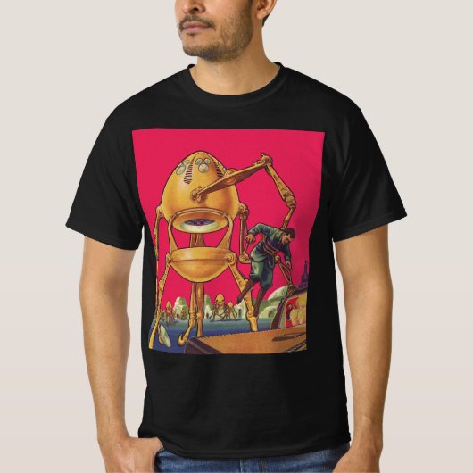  wetenschapscultuur Alien Robot vangt Man T-shirt (Voorkant)
