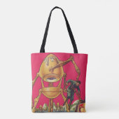 wetenschapscultuur Alien Robot vangt Man Tote Bag (Achterkant)
