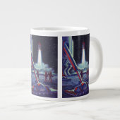 wetenschapscultuur Aliens Wave to Rocket Grote Koffiekop (Voorkant rechts)