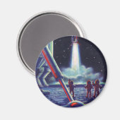  wetenschapscultuur Aliens Wave to Rocket Magneet (Voorkant / Achterkant)