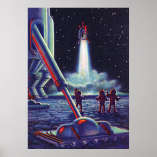 wetenschapscultuur Aliens Wave to Rocket Poster