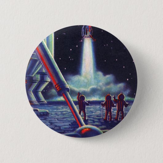 wetenschapscultuur Aliens Wave to Rocket Ronde Button 5,7 Cm (Voorkant)