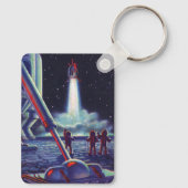  wetenschapscultuur Aliens Wave to Rocket Sleutelhanger (Achterkant)