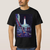  wetenschapscultuur Aliens Wave to Rocket T-shirt (Voorkant)