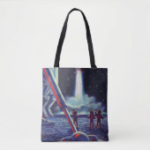 wetenschapscultuur Aliens Wave to Rocket Tote Bag (Voorkant)