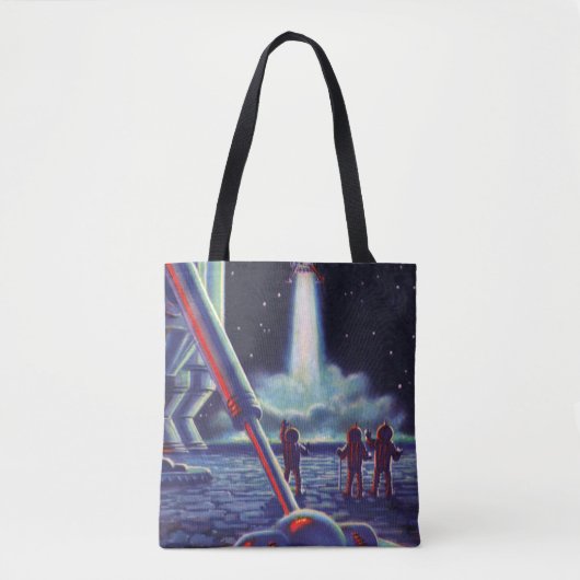 wetenschapscultuur Aliens Wave to Rocket Tote Bag (Voorkant)