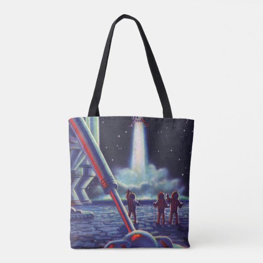 wetenschapscultuur Aliens Wave to Rocket Tote Bag (Achterkant)