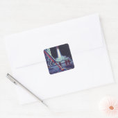 wetenschapscultuur Aliens Wave to Rocket Vierkante Sticker (Envelop)