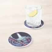 wetenschapscultuur Aliens Wave to Rocket Zandsteen Onderzetter (Zijkant)