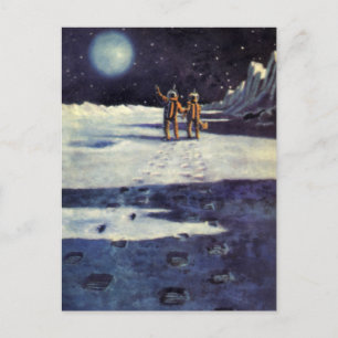  wetenschapscultuur Astronaut Aliens op maan Briefkaart