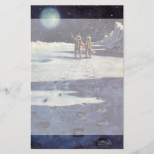 wetenschapscultuur Astronaut Aliens op maan Briefpapier