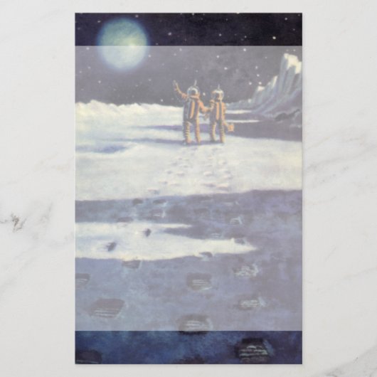 wetenschapscultuur Astronaut Aliens op maan Briefpapier (Voorkant)