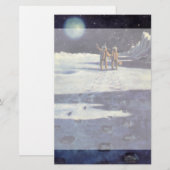 wetenschapscultuur Astronaut Aliens op maan Briefpapier (Voorkant / Achterkant)