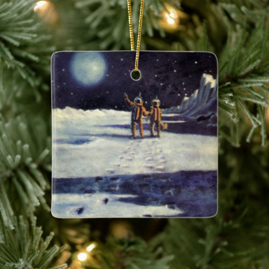 wetenschapscultuur Astronaut Aliens op maan Keramisch Ornament (Boom)