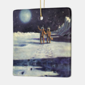 wetenschapscultuur Astronaut Aliens op maan Keramisch Ornament (Links)