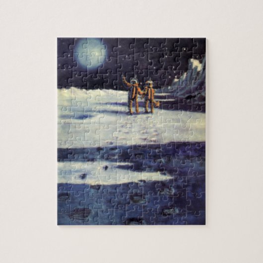  wetenschapscultuur Astronaut Aliens op maan Legpuzzel (Verticaal)