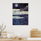  wetenschapscultuur Astronaut Aliens op maan Poster (Keuken)