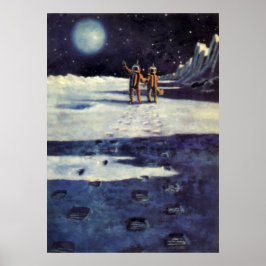  wetenschapscultuur Astronaut Aliens op maan Poster