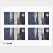  wetenschapscultuur Astronaut Aliens op maan Rechthoekige Sticker (Vel)