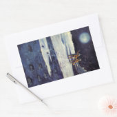  wetenschapscultuur Astronaut Aliens op maan Rechthoekige Sticker (Envelop)