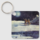  wetenschapscultuur Astronaut Aliens op maan Sleutelhanger (Voorkant)