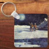  wetenschapscultuur Astronaut Aliens op maan Sleutelhanger (Voorkant)