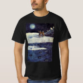  wetenschapscultuur Astronaut Aliens op maan T-shirt (Voorkant)
