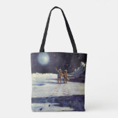 wetenschapscultuur Astronaut Aliens op maan Tote Bag (Achterkant)