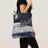 wetenschapscultuur Astronaut Aliens op maan Tote Bag (Dichtbij)