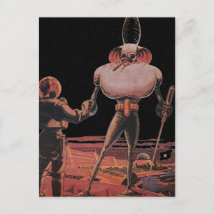  wetenschapscultuur Astronaut Shake Hand Alien Briefkaart