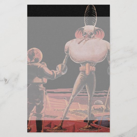  wetenschapscultuur Astronaut Shake Hand Alien Briefpapier (Voorkant)